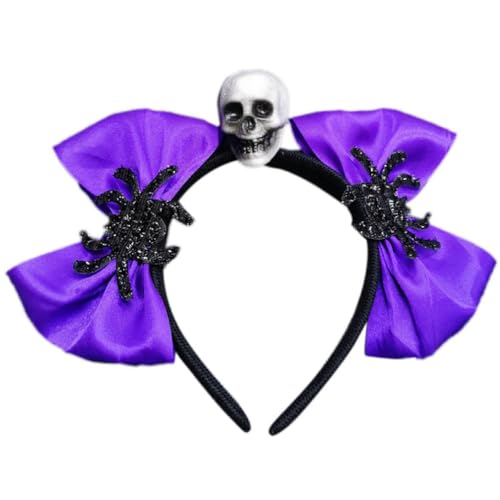 SELiLe Mischievous Halloween Schädel Stirnband Handgemachte Schleifen Haar Hoop Kostüm Kopfbedeckung Geburtstag Cosplay Kopfbedeckung Kostüm Halloween Geburtstag Party Stirnbänder von SELiLe