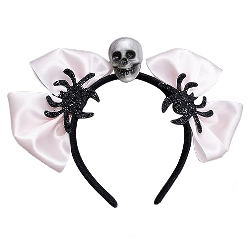 SELiLe Mischievous Halloween Schädel Stirnband Handgemachte Schleifen Haar Hoop Kostüm Kopfbedeckung Geburtstag Cosplay Kopfbedeckung Kostüm Halloween Geburtstag Party Stirnbänder von SELiLe