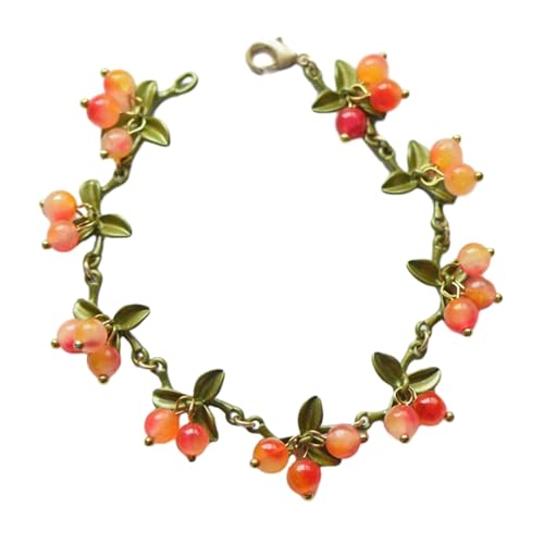 SELiLe Modische Pflanzenblätter Blätter Perlen Armband Armreifen Für Frauen Vintage Blatt Cranberry Armbänder Elegante Party Schmuckgeschenk Geschenkbänder Für Männer von SELiLe