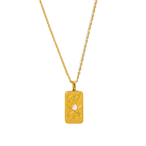 SELiLe Personalisierte Goldene Quadratische Anhänger Halskette Zierzweigende Neckschmuck Schmuck Einzigartig von SELiLe