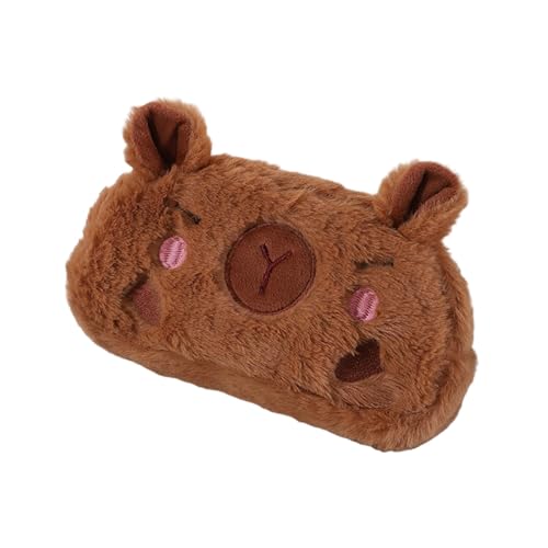 SELiLe Plüsch Animal Bleistift Hülle Mehrzweck Große Taschen Leichte Tragbare Make Up Aufbewahrungstasche Für Schulbüro Tragbare Capybara Make Up Tasche von SELiLe