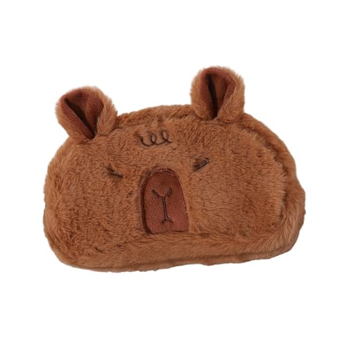 SELiLe Plüsch Animal Bleistift Hülle Mehrzweck Große Taschen Leichte Tragbare Make Up Aufbewahrungstasche Für Schulbüro Tragbare Capybara Make Up Tasche von SELiLe