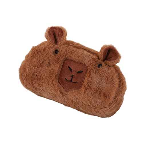 SELiLe Plüsch Animal Bleistift Hülle Mehrzweck Große Taschen Leichte Tragbare Make Up Aufbewahrungstasche Für Schulbüro Tragbare Capybara Make Up Tasche von SELiLe