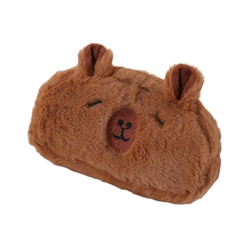 SELiLe Plüsch Animal Bleistift Hülle Mehrzweck Große Taschen Leichte Tragbare Make Up Aufbewahrungstasche Für Schulbüro Tragbare Capybara Make Up Tasche von SELiLe