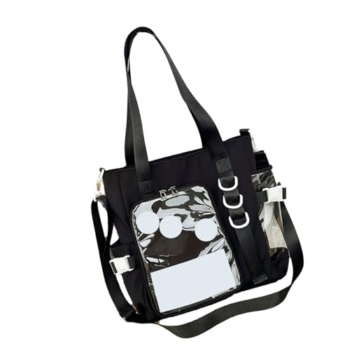 SELiLe Schulmädchen Transparente Schulterhand Handtasche Japanisch Große Kapazität Klarer Fenster Crossbody Bag Itabag Für Anime Pin Display Campus Pin Display Handtasche von SELiLe