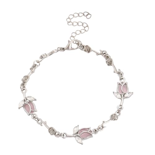 SELiLe Trendiges Blumenarmband Mit Glitzernden Diamanten Anspruchsvoller Handgelenkskettenschmuck Mit Kristallen von SELiLe