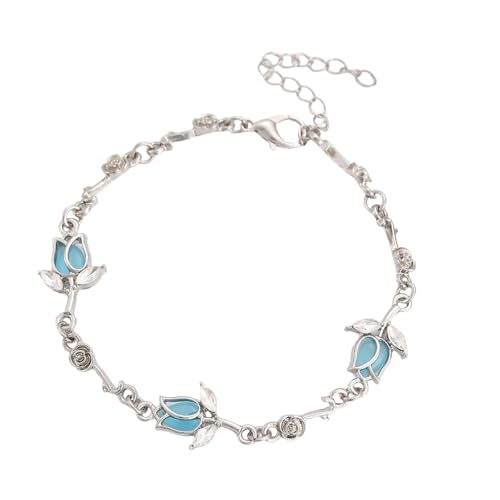 SELiLe Trendiges Blumenarmband Mit Glitzernden Diamanten Anspruchsvoller Handgelenkskettenschmuck Mit Kristallen von SELiLe
