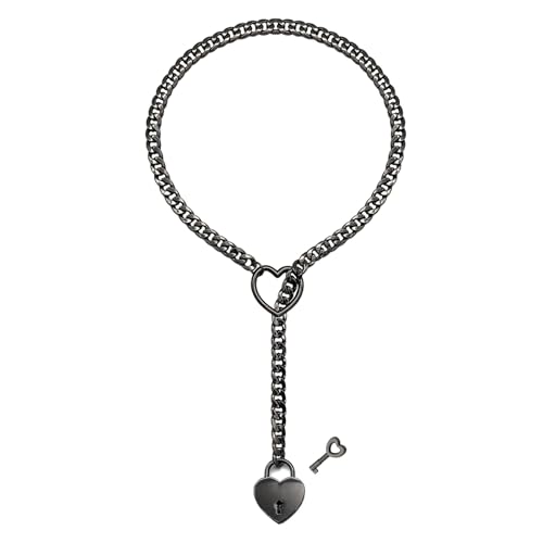 SELiLe Women Heart Slip Chain Halskette Punk Gestein Langes Halsketten Verstellbare Choker Mode Neckkette Für Frauen Und Mädchen Rockstil Statement von SELiLe
