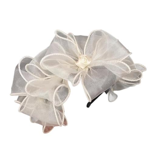 Spitze Bowknot Hair Hoop Für Frauen Elegante Französische Mesh Stirnband Nicht Schlupfhafte Süße Faszinator Haarband Für Formelle Anlässe Bankett Haarzubehör Accessoire von SELiLe