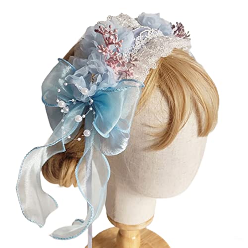 Spitzen-Blumen-Haarband für Damen, modisch, handgefertigt, breite Haarreifen mit Haarband, Haar-Accessoires, niedliche Stirnbänder für Frauen, niedliches Blumendekor, Stirnbänder für Frauen, zum von SELiLe