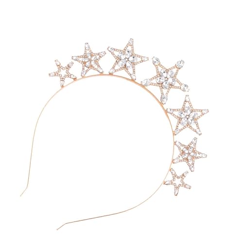 Stern-Stirnband, glitzernde Strasssteine, Braut-Kopfschmuck, Party, Foto-Requisiten, Kristall, auffälliger Stern-Stirnbänder von SELiLe