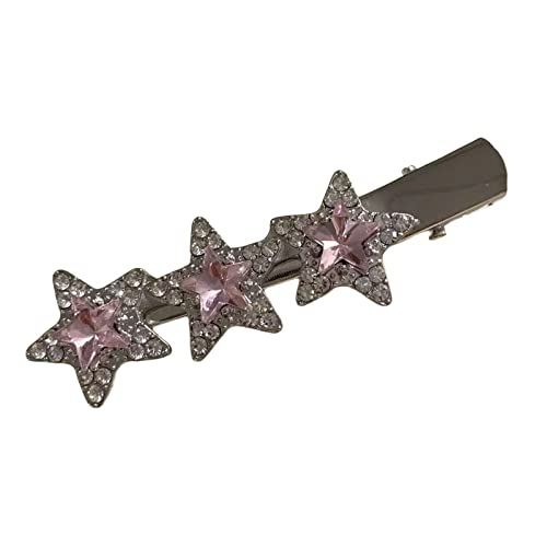 Strass Stern Haarspange Metall Entenschnabel Haarspangen Kleine Haarnadeln Kristall Haarspange Haarschmuck Kristall Strass Haarspange Dünne Dicke Feine Haare Y2k Haarschmuck Metall Stern von SELiLe