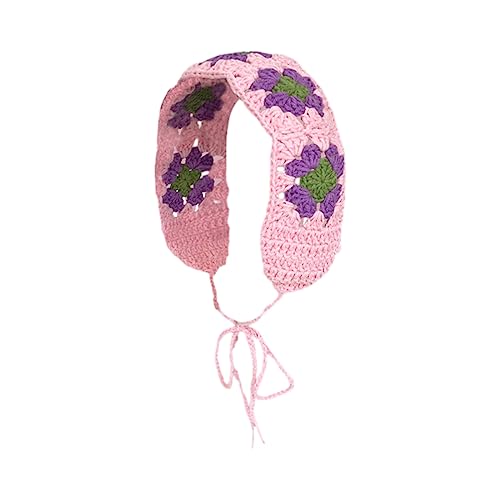 Süßes buntes Häkel-Stirnband für Mädchen, Sommer, Sonnenfest, Turban, Raffhalter, Camping, Headwrap für Teenager, schönes Haar-Kastentuch, Strick-Bandana, Kopftuch, Strick-Bandana für Haare von SELiLe