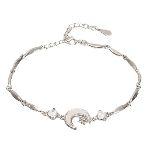 Vielseitiger Silberton Mondarmband Leichter Metallarmarm Bequeme Handkette Für Kreatives Styling Poliertes Schmuckstück von SELiLe