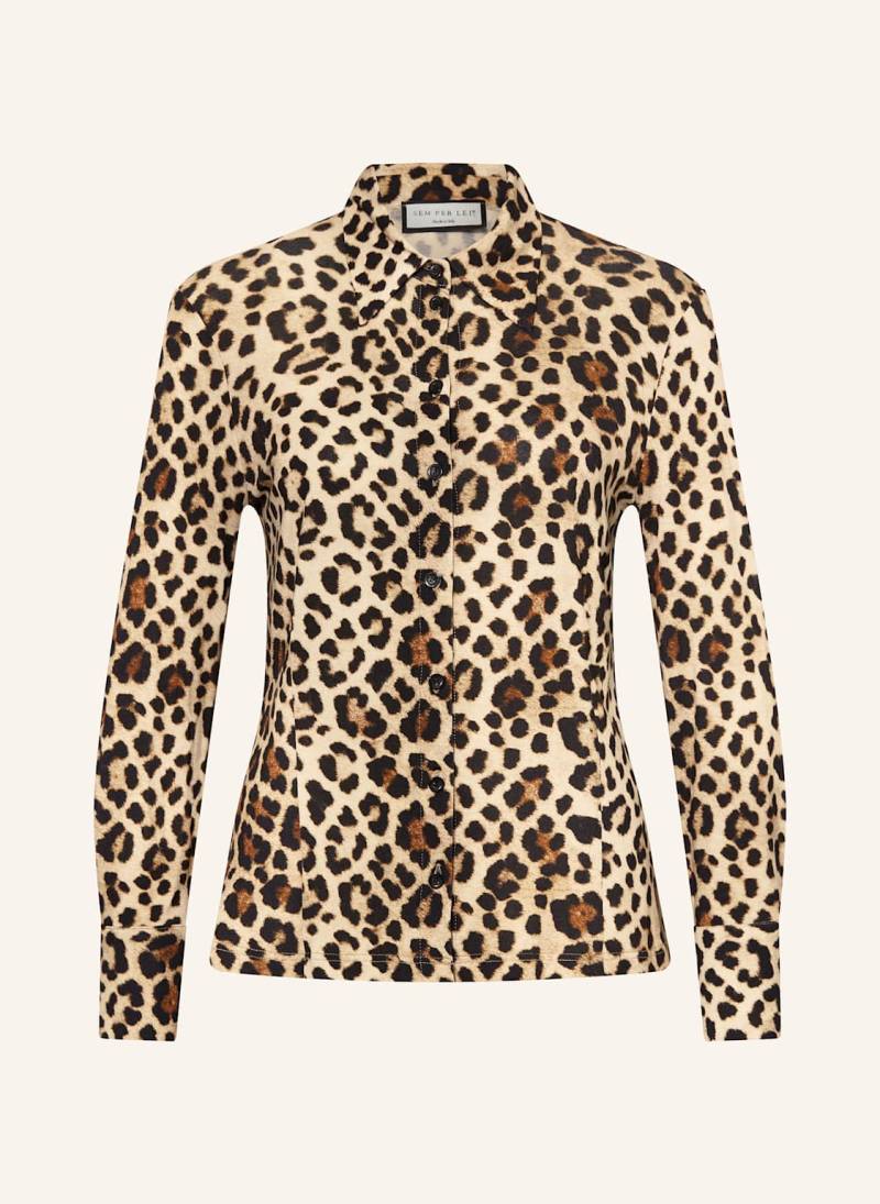 Sem Per Lei Jerseybluse braun von SEM PER LEI