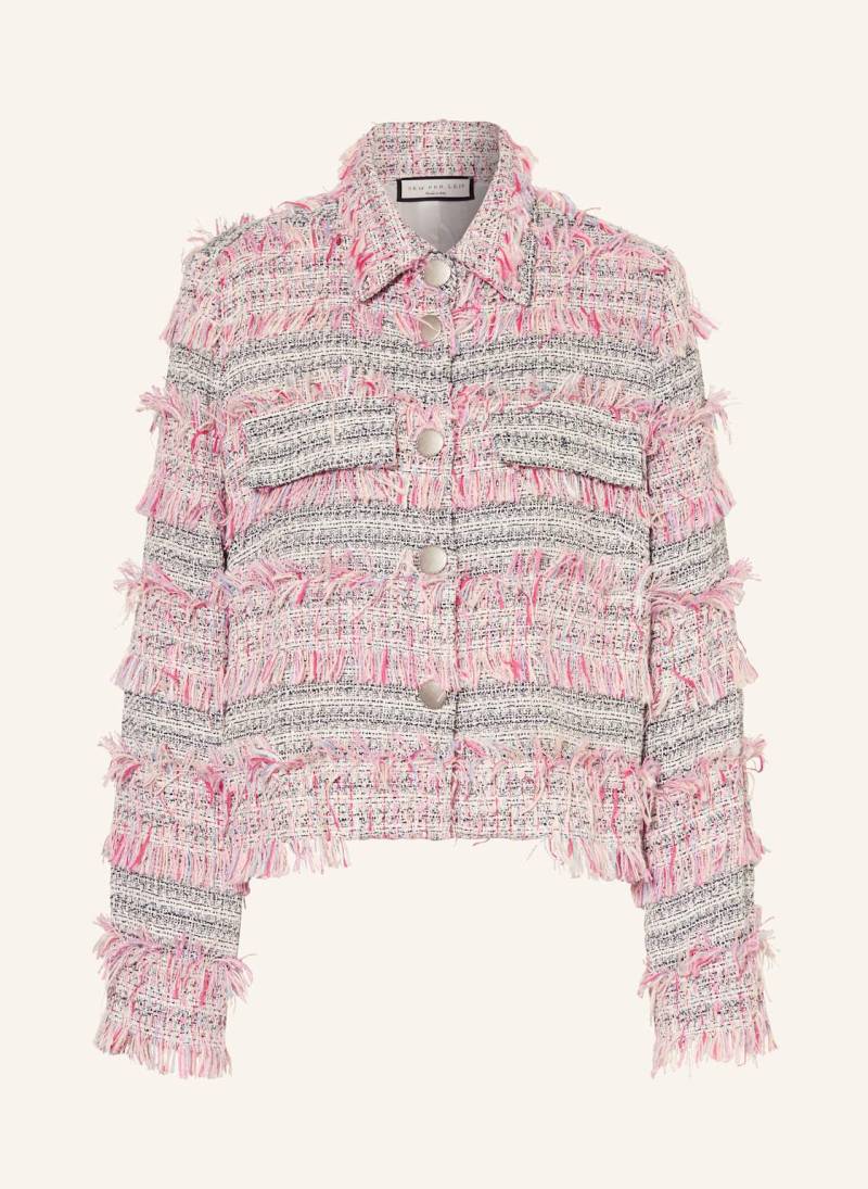 Sem Per Lei Kastenjacke Aus Bouclé Mit Glitzergarn rosa von SEM PER LEI