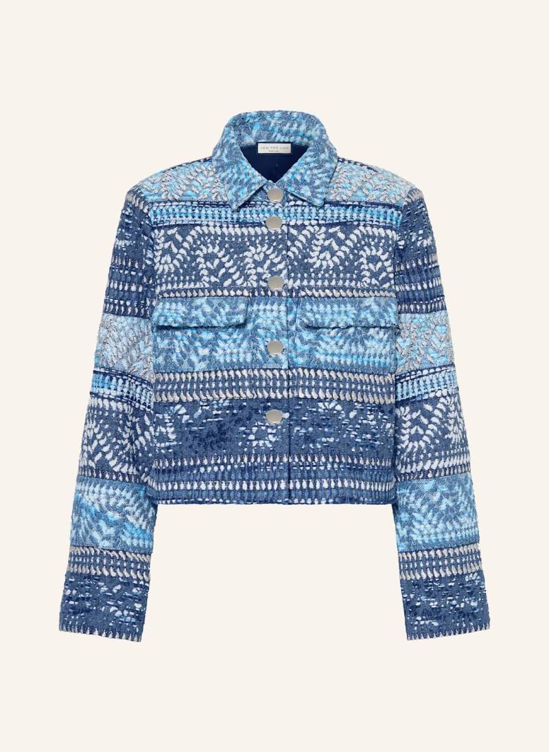 Sem Per Lei Kastenjacke Aus Tweed Mit Glitzergarn blau von SEM PER LEI
