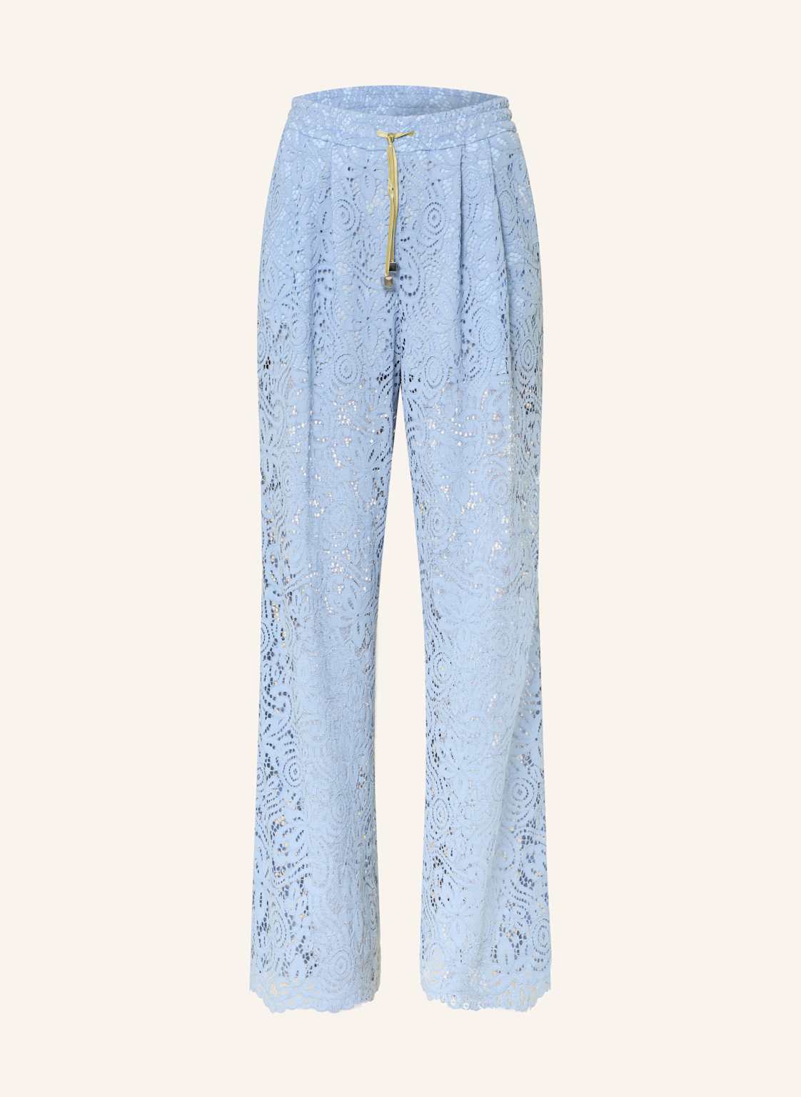 Sem Per Lei Marlenehose Mit Galonstreifen Aus Lochspitze blau von SEM PER LEI