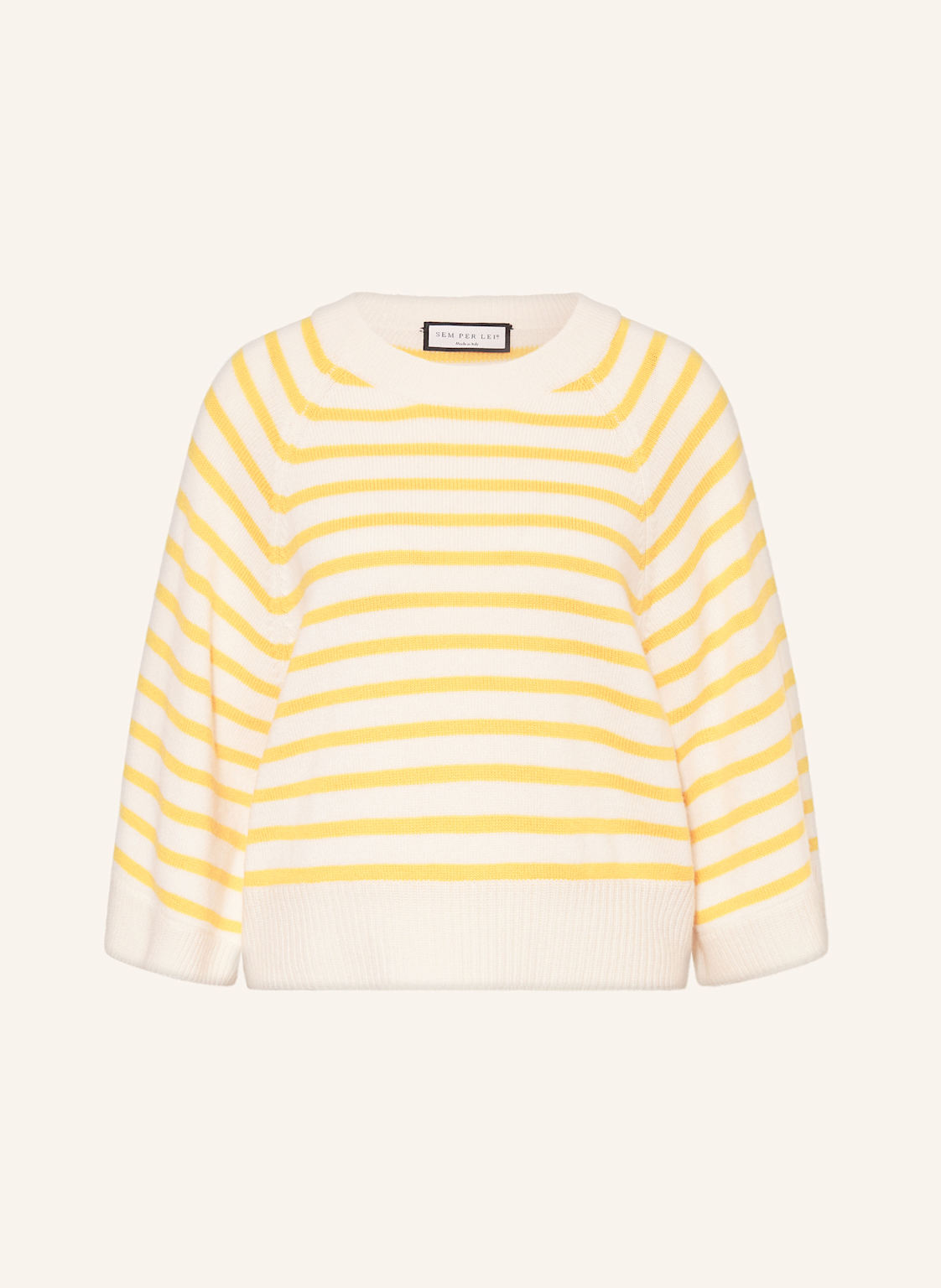 Sem Per Lei Pullover Mit Cashmere Und 3/4-Arm gelb von SEM PER LEI