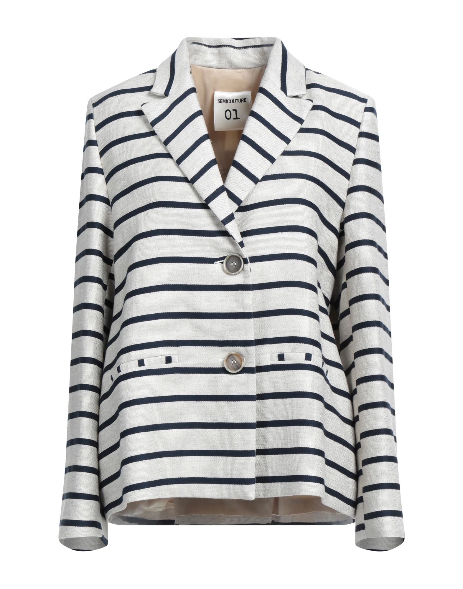 SEMICOUTURE Blazer Damen Elfenbein SEMICOUTURE Blazer Damen Elfenbein von SEMICOUTURE