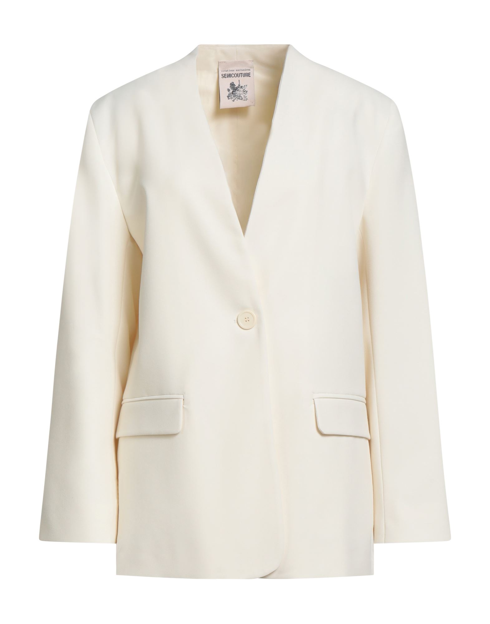 SEMICOUTURE Blazer Damen Elfenbein SEMICOUTURE Blazer Damen Elfenbein von SEMICOUTURE