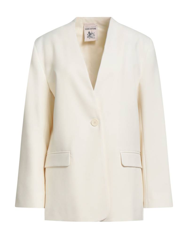 SEMICOUTURE Blazer Damen Elfenbein SEMICOUTURE Blazer Damen Elfenbein von SEMICOUTURE