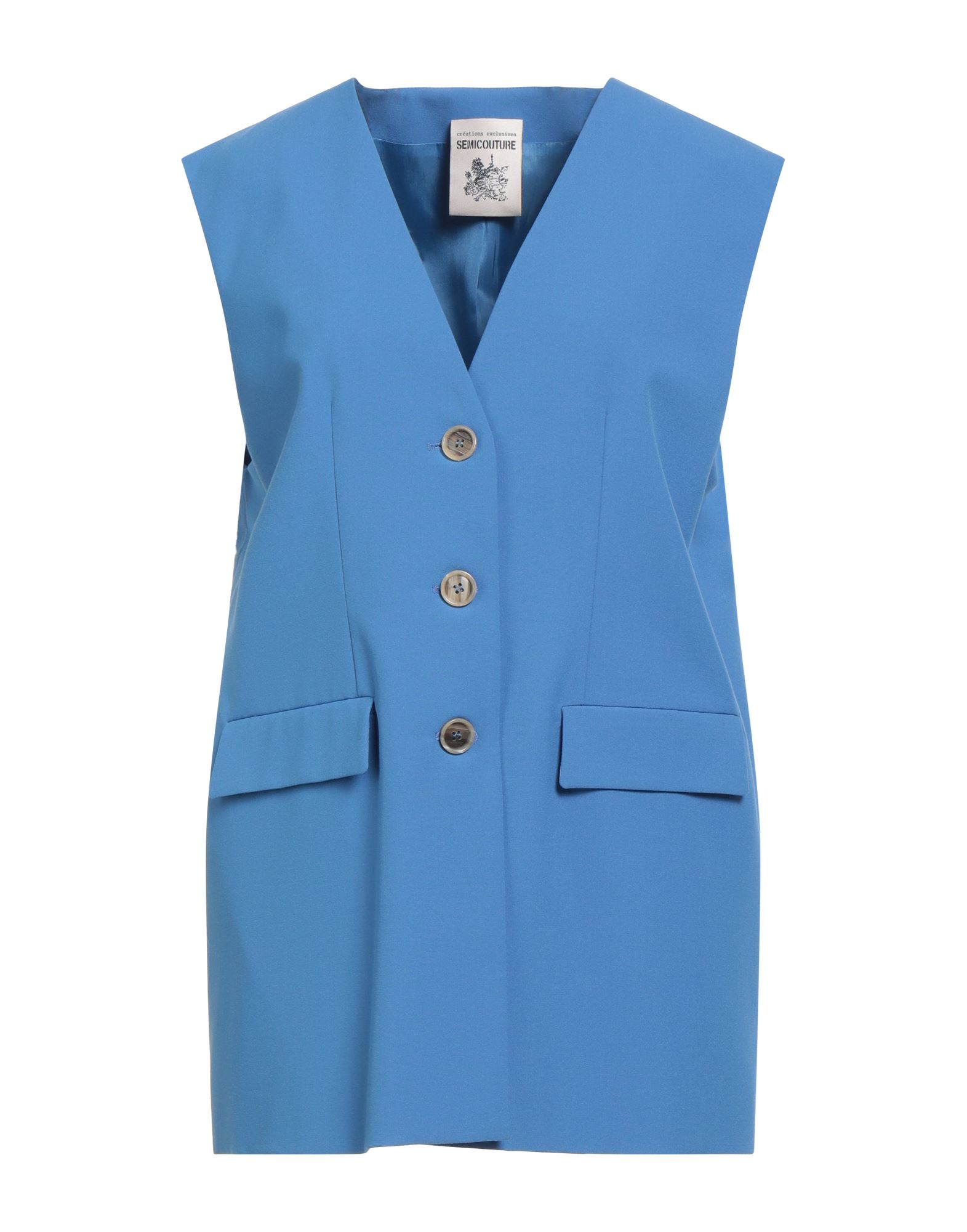 SEMICOUTURE Couture-weste Damen Azurblau SEMICOUTURE Couture-weste Damen Azurblau von SEMICOUTURE