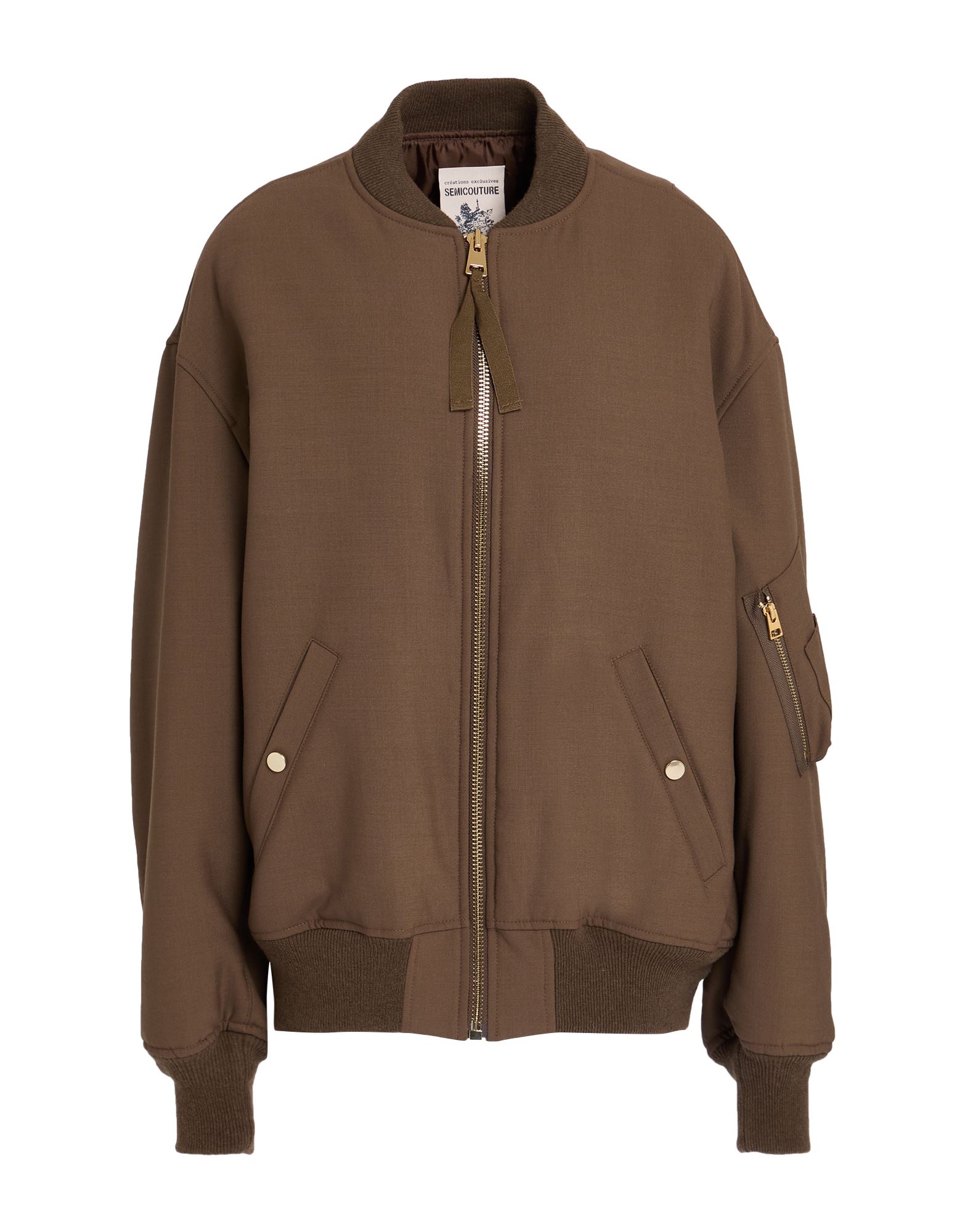 SEMICOUTURE Jacke & Anorak Damen Khaki SEMICOUTURE Jacke & Anorak Damen Khaki von SEMICOUTURE