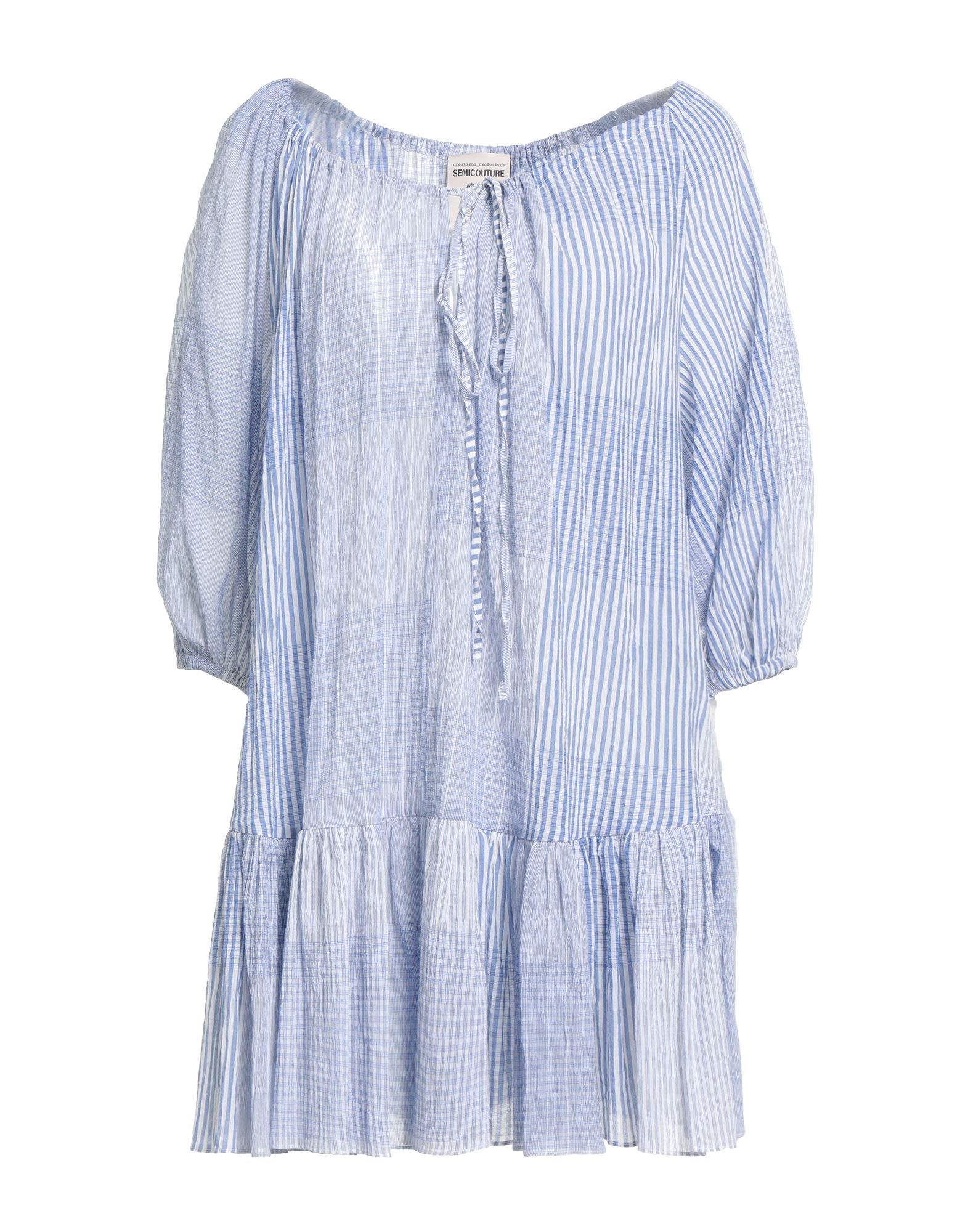 SEMICOUTURE Mini-kleid Damen Azurblau SEMICOUTURE Mini-kleid Damen Azurblau von SEMICOUTURE