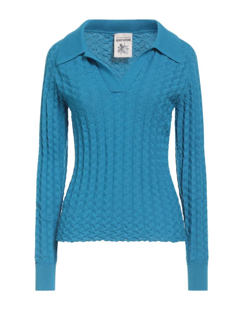 SEMICOUTURE Pullover Damen Azurblau von SEMICOUTURE