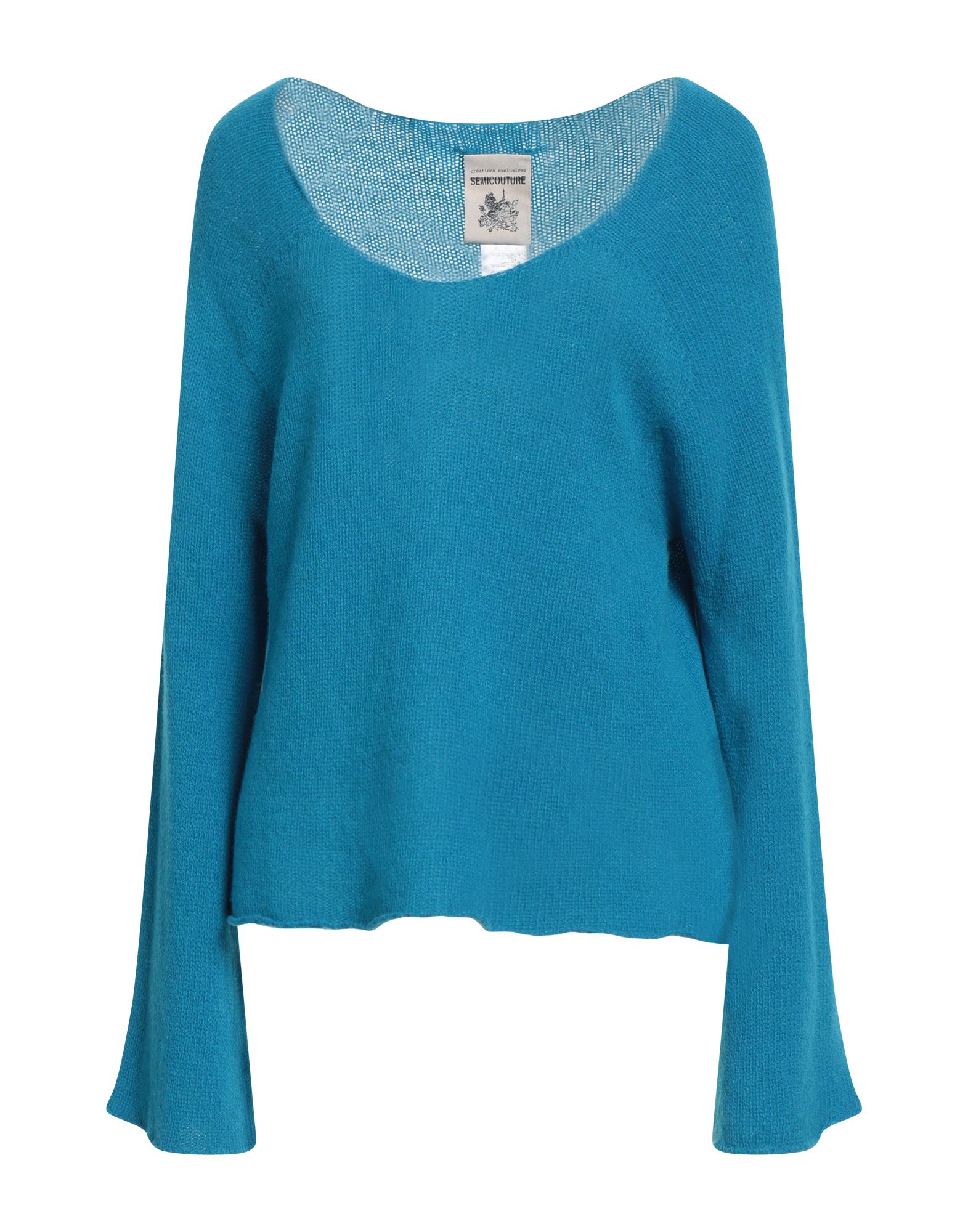SEMICOUTURE Pullover Damen Azurblau SEMICOUTURE Pullover Damen Azurblau von SEMICOUTURE