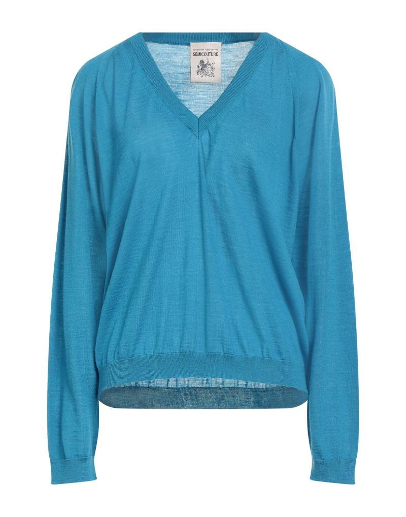 SEMICOUTURE Pullover Damen Azurblau von SEMICOUTURE