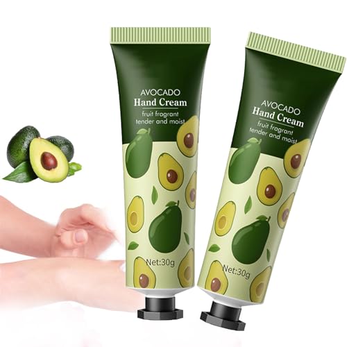 Avocado Handcreme,Hand Feuchtigkeitscreme für Raue, Strapazierte Haut, Sanfte Pflegecreme für Trockene Hände, Geburtstagsgeschenk Weihnachtsgeschenke für Frauen Männer Mama Oma,2PCS von SEMINISMAR