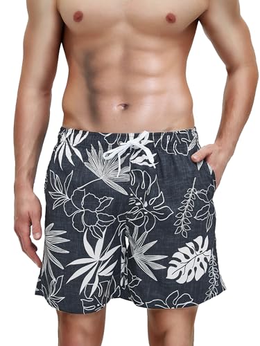 SEMPERFUN Bademode für Herren, Badehose Herren Schnelltrocknend, Badeshorts Herren Jungen, Badeshorts für Männer, Badeshorts Herren Lang Schwimmhose mit Mash-Innenfutter Taschen, Swimming Shorts Men von SEMPERFUN