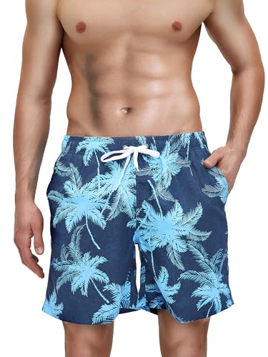 SEMPERFUN Badeshorts Herren, Herrenbadehose Schnelltrocknend, Herren Badehosen Jungen, Badeshorts für Männer, Badeshorts Herren Lang Schwimmhose mit Mash-Innenfutter Taschen, Swimming Shorts Men von SEMPERFUN