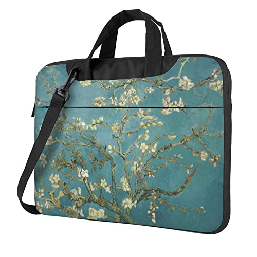 Laptop-Schultertasche mit Mandelblüten-Motiv, für Laptop und Tablet, Schwarz , 15.6 inch Laptop-Schultertasche mit Mandelblüten-Motiv, für Laptop und Tablet, Schwarz , 15.6 inch von SEMRUAG