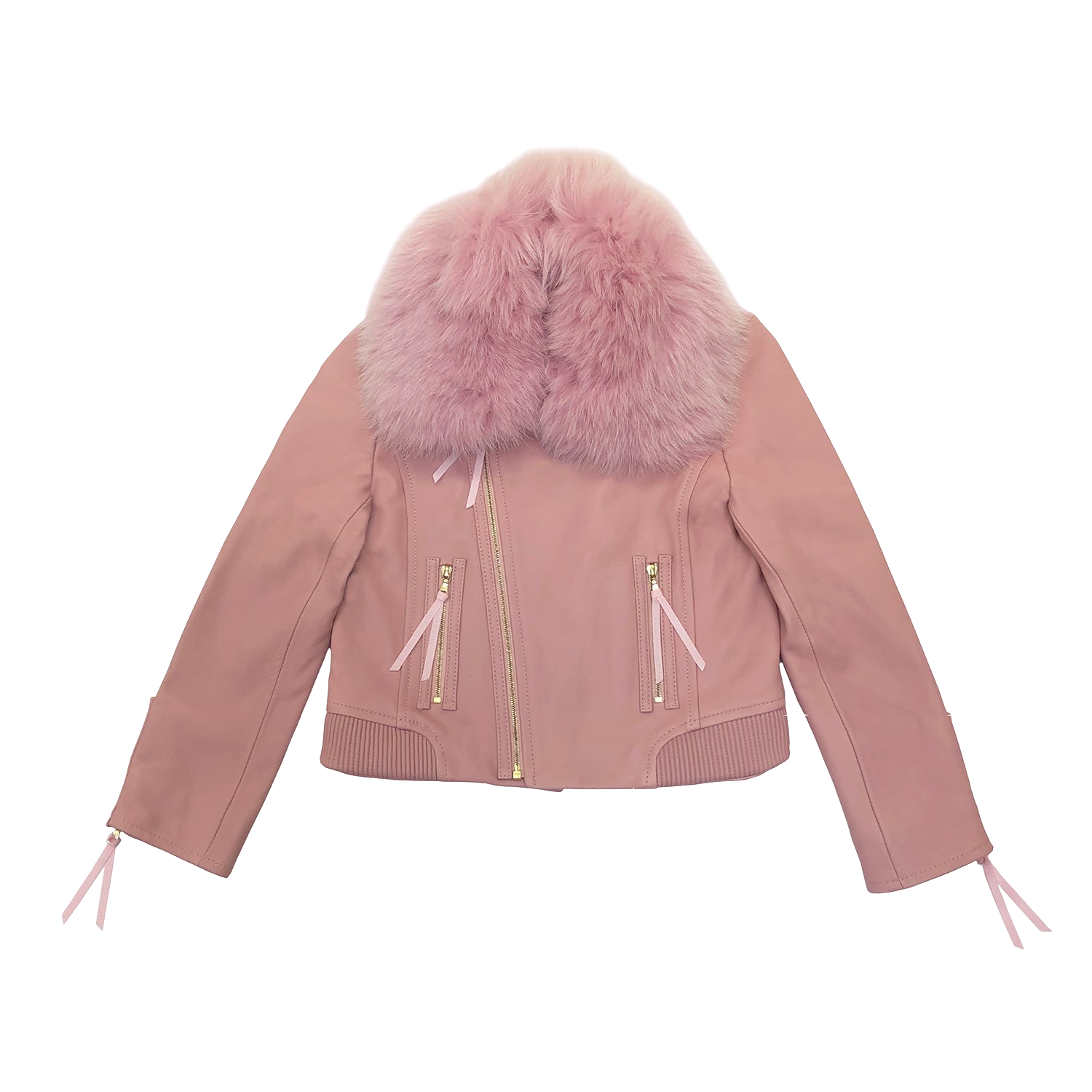 Lara Moto Jacket With Fur - Pink - SEMSEM - Girls' Outerwear Lara Moto Jacket With Fur - Pink - SEMSEM - Girls' Outerwear von SEMSEM