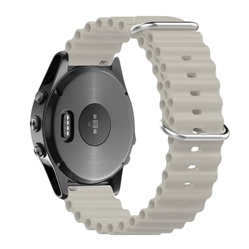 Armband Kompatibel mit Garmin Forerunner 265, Weich Silikon Sport Armbänder Kompatibel mit Garmin Forerunner 265 Einstellbar Armband für Damen Herren Ersatzgurt Zubehör (Beige) von SENAYAH