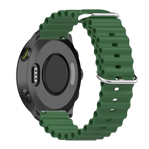 Armband Kompatibel mit Garmin Forerunner 645, Weich Silikon Sport Armbänder Kompatibel mit Garmin Forerunner 645 Einstellbar Armband für Damen Herren Ersatzgurt Zubehör (Grün) von SENAYAH