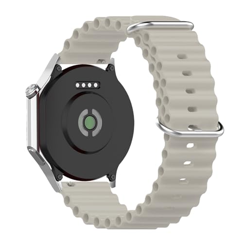 SENAYAH Silikonarmband Kompatibel mit OnePlus Watch 2, Sport Ersatzgurt Armband Kompatibel mit OnePlus Watch 2 Sportlicher Zubehör Silikon Armbänder Verstellbares für Damen Herren (Beige) von SENAYAH