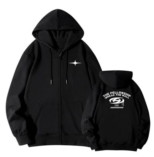 SENCOTEL ATEEZ Hip Hop Jacke Damen Break The Wall Zip Hoodies Herren The Fellowship World Tour Kpop Zipper Hoody, Ateez Jacke, 38 von SENCOTEL