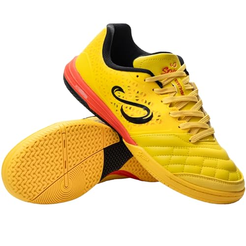 SENDA Ushuaia Pro 2.0 Indoor Soccer Court Futsal Schuhe Unisex, gelb, 10.5 Women/9.5 Men von SENDA