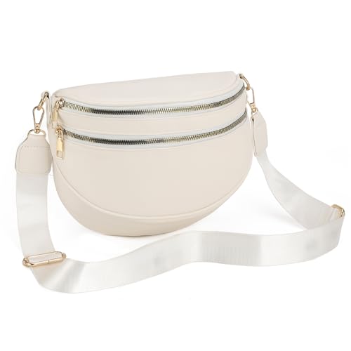 SENDEFN Bauchtasche Damen Umhängetasche Mittelgroß Handtasche Crossbody Bag mit Verstellbar Abnehmbar Breiter Gurt Gürteltasche von SENDEFN