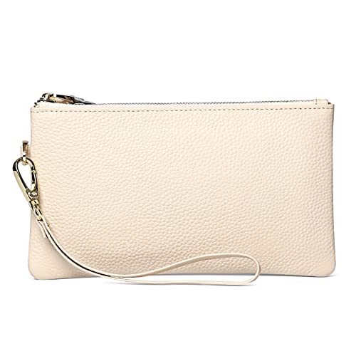 SENDEFN Damen Handtasche, RFID Schutz von Clutch Taschen für Damen, Geldbörse Damen Klein Leder mit Handgelenkschlaufe und Reißverschluss Münzfach von SENDEFN