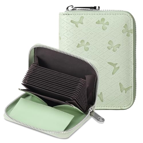 SENDEFN Geldbörse Damen, Portemonnaie mit Reißverschluss und viele Fächer, Geldbeutel Leder, RFID-Schutz Kartenhalter mit vielen Fächern, klein und im Kurzformat Brieftasche Für Frauen von SENDEFN