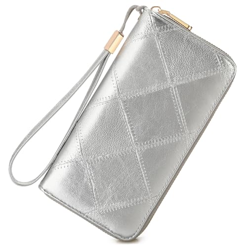 SENDEFN Geldbörse Damen Groß, Portemonnaie Leder mit RFID Schutz, Groß Kapazität Lang Geldbeutel Damen mit Abnehmbare Handschlaufe von SENDEFN