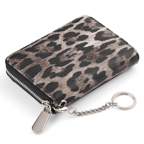 SENDEFN Geldbörse Damen Klein Kreditkartenetui für Damen mit RFID-Schutz Kleines Kartenetui Portmonee mit 16 Fächer Kartenetui Portemonnaie Leder mit Reißverschluss und Schlüsselanhänger von SENDEFN
