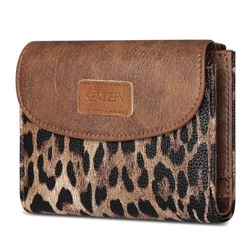 SENDEFN Geldbörse Damen Klein und im Kurzformat Portemonnaie Damen mit RFID Blockierung,Damen Geldbeutel mit 10 Kartenfächern und 1 ID Fenster Geldbeutel Damen mit Reißverschluss Münzfach von SENDEFN