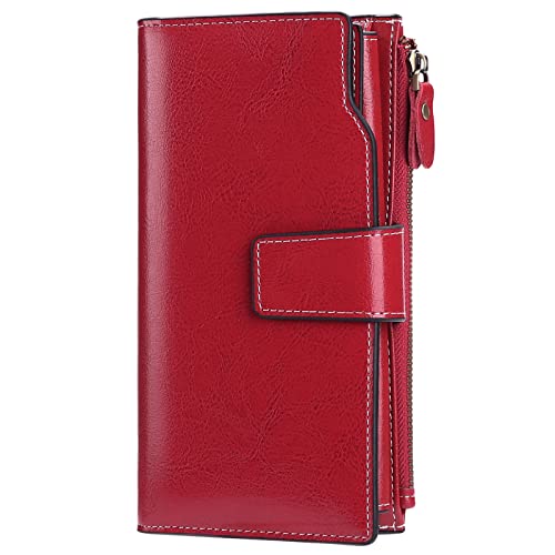SENDEFN Geldbörse Damen Gross, Portemonnaie Veganes Leder Geldbeutel RFID Schutz Damen Groß Portemonnaie Viele Fächer Lang Portmonee mit 20 Kartenfächer und Handyfach von SENDEFN