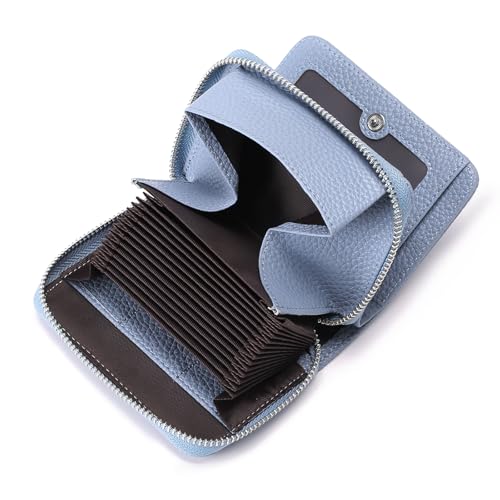 SENDEFN Geldbörse Damen aus Leder, Geldbeutel Damen mit Viele Fächer, Portemonnaie klein, RFID-Schutz Kartenhalter mit Reißverschluss und viele Fächer, Geldbeutel von SENDEFN